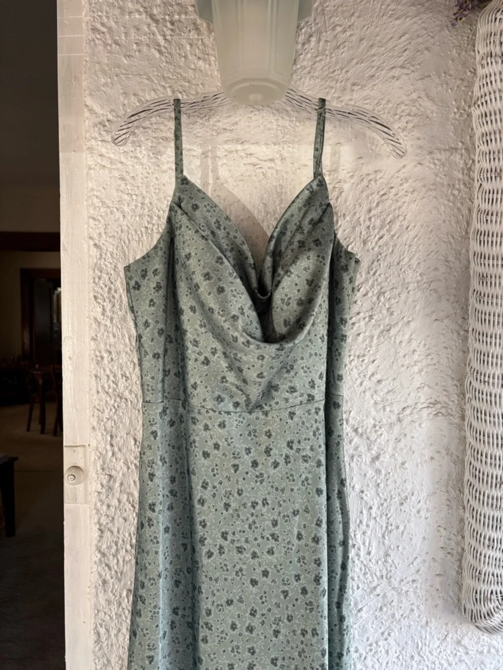 ✨HOST PICK✨Sage Green Floral Cowl Neck Slip Dress - Picture 1 of 14